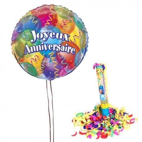 Ballon et confettis - Livraison cadeau anniversaire Ballon Suprise